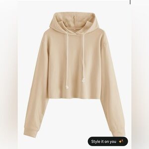 Apricot Cropped Hoodie for Women